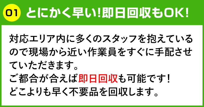 とにかく早い！即日回収もOK！