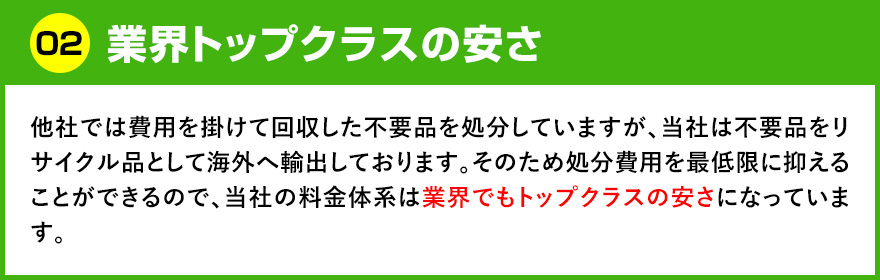 業界トップクラスの安さ